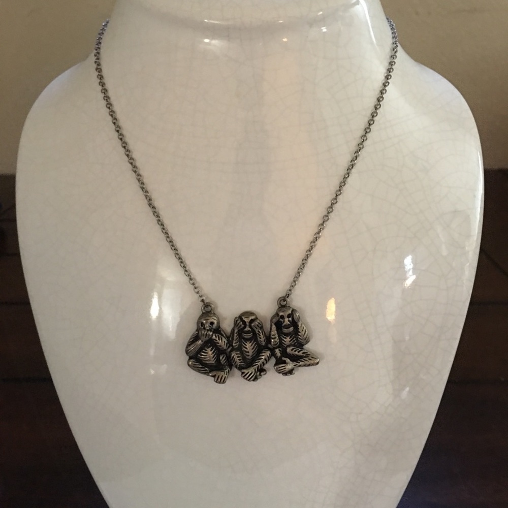 3 Monkeys Necklace